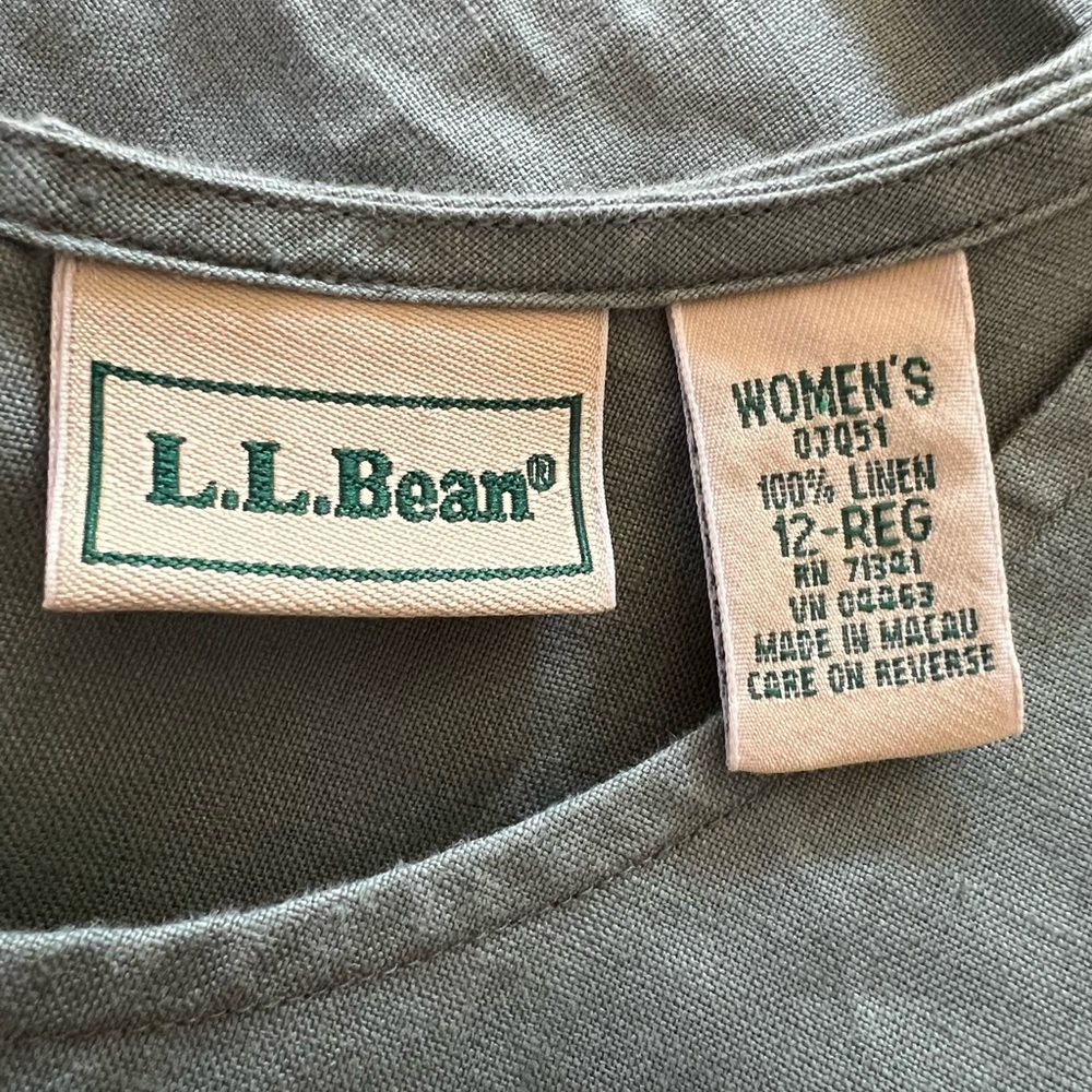 L.L. Bean Sleeveless Teal Dress with Embroidered Waist - Picture 3 of 6